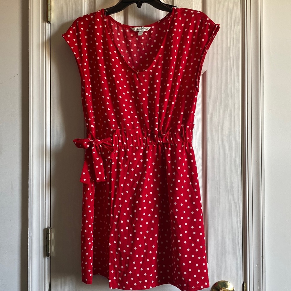 Red and white dress